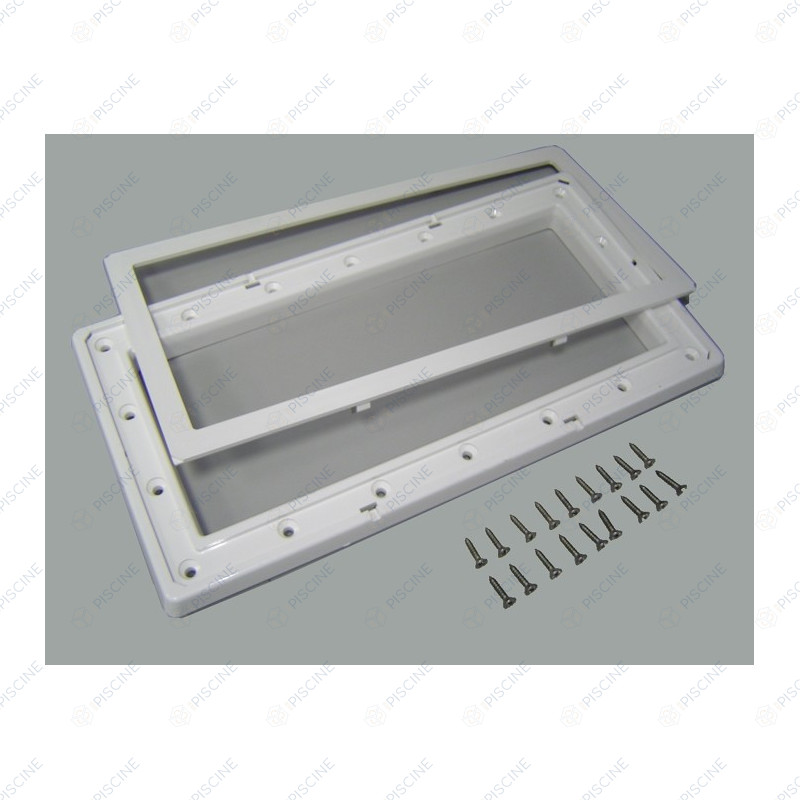 Bride SK GM + enjoliveur + vis parker - Liner - rempl. Easyline (ASTRAL) Skimmer STANDARD 15 Lts PM/GM piscine Béton/Liner