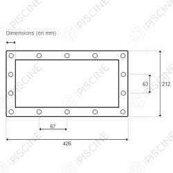 Bride + enjoliveur + vis SK Gris - remplace Easyline (ASTRAL) Skimmer STANDARD 15 Lts PM/GM piscine Béton/Liner
