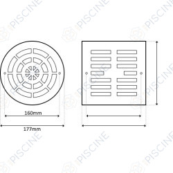 Grille (+ Vis) BDF 1 1/2'' - 2'' Liner 00270-0003 (ASTRAL) reference 4402021002 Grille (+ Vis) BDF 1 1/2'' - 2'' Liner 00270-0003 (ASTRAL) reference 4402021002