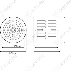 Grille (+ Vis) BDF 2''  INOX - (ASTRAL) reference 4402030101