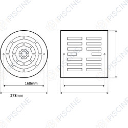 Grille BDF ABS - Anti-Vortex (CERTIKIN) reference SPC266N Grille BDF ABS - Anti-Vortex (CERTIKIN) reference SPC266N