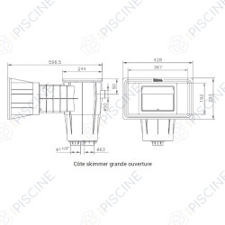 Skimmer rallongé GM Liner Master (KRIPSOL) avec insert en inox Skimmer Liner