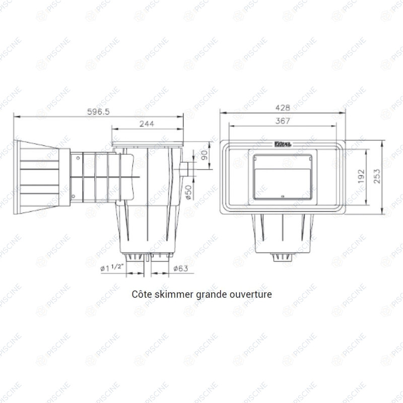Skimmer rallongé GM Liner Master (KRIPSOL) avec insert en inox Skimmer Liner Skimmer rallongé GM Liner Master (KRIPSOL) avec insert en inox Skimmer Liner
