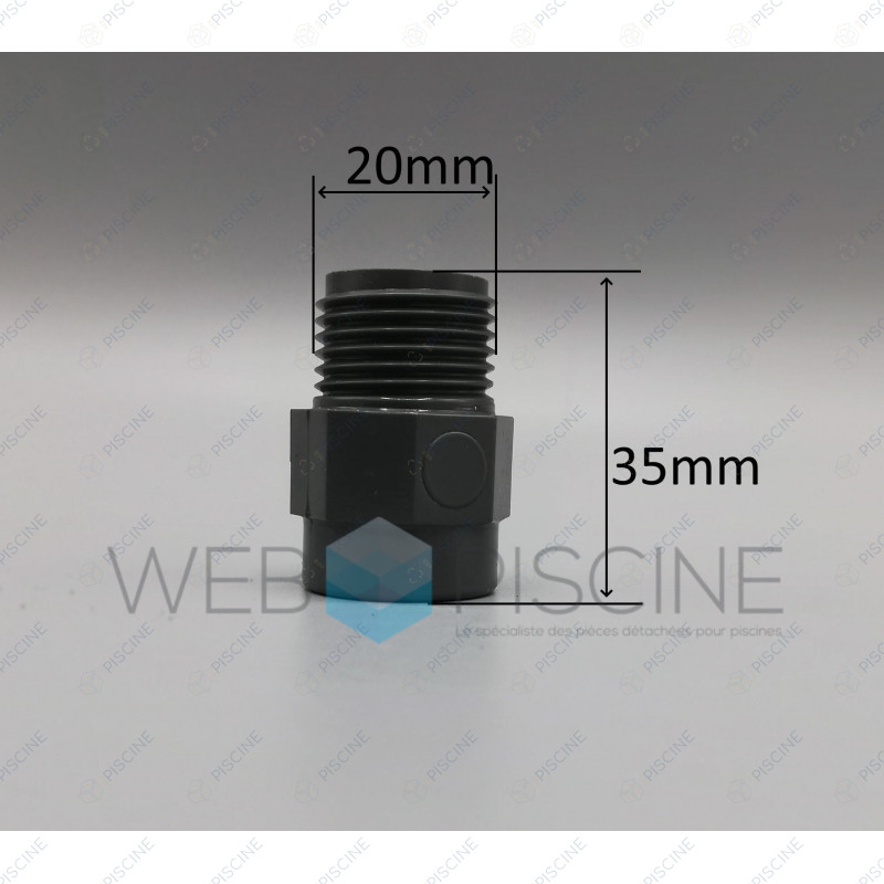 Réducteur PVC pour clapet d'injection (Zodiac) reference W013015