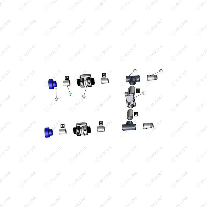 By-pass RC38 ou 45 pour pompe à chaleur BWT myPOOL Inverter