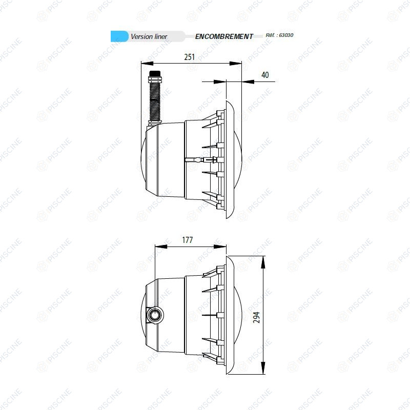 Projecteur Elegance 300W complet Liner (WELTICO) reference 63030 Projecteur Elegance 300W complet Liner (WELTICO) reference 63030