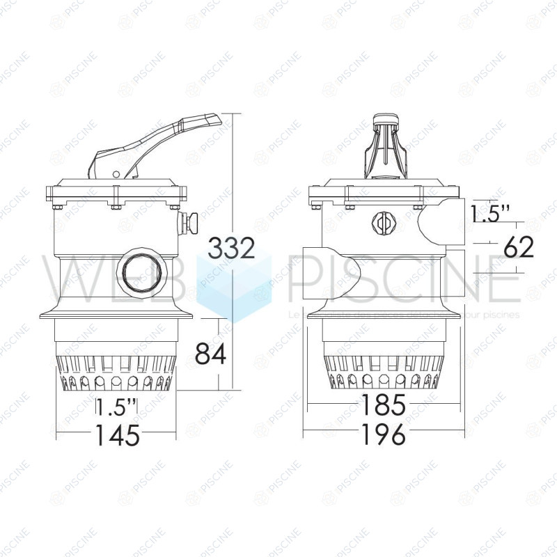 Vanne Top 1,5" à serrer reference 100777 Vanne Top 1,5" à serrer reference 100777