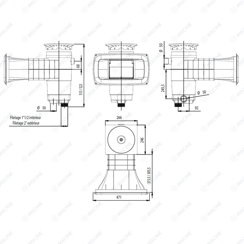 Skimmer Elegance A400 Panneau (WELTICO) reference 93386 Skimmer Elegance A400 Panneau (WELTICO) reference 93386