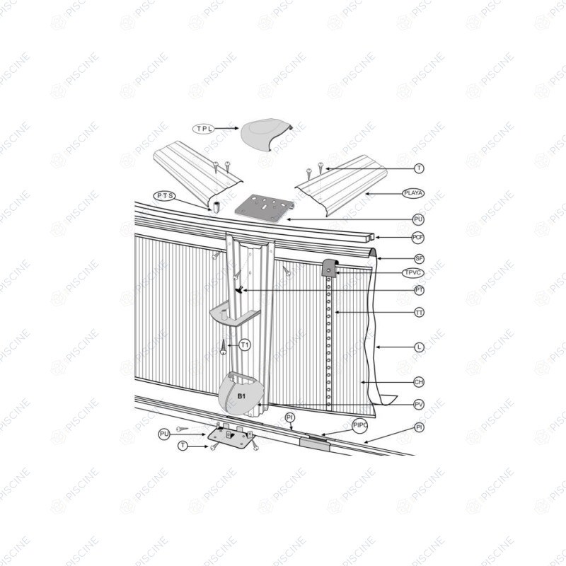 PC4601420WL - Profile Inferieur gris pour Piscine Ronde 4.6M - REMPLACE PC4601420WP
