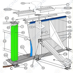 Poteau vertical blanc pour piscine de 1.20 mètres référence PV1201195P Poteau vertical blanc pour piscine de 1.20 mètres référence PV1201195P