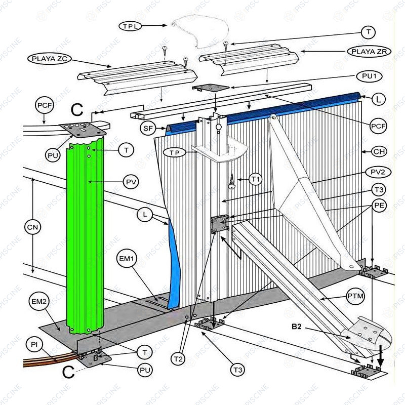 Poteau vertical blanc pour piscine de 1.20 mètres référence PV1201195P Poteau vertical blanc pour piscine de 1.20 mètres référence PV1201195P