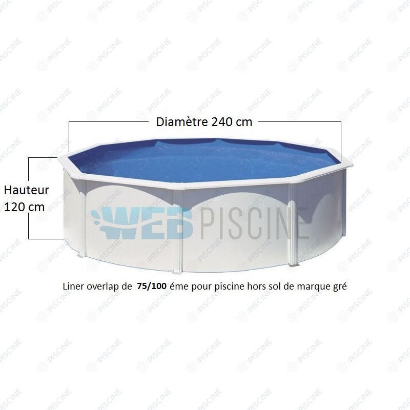 Liner Bleu uni Ø 240 cm x 120 cm - 40/100ème piscine hors sol