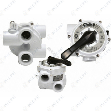VANNE 7 Arrivées 6 Pos. 1'1/2 All Open avec bouchons Midas - (HAYWARD) Vannes Multivoies