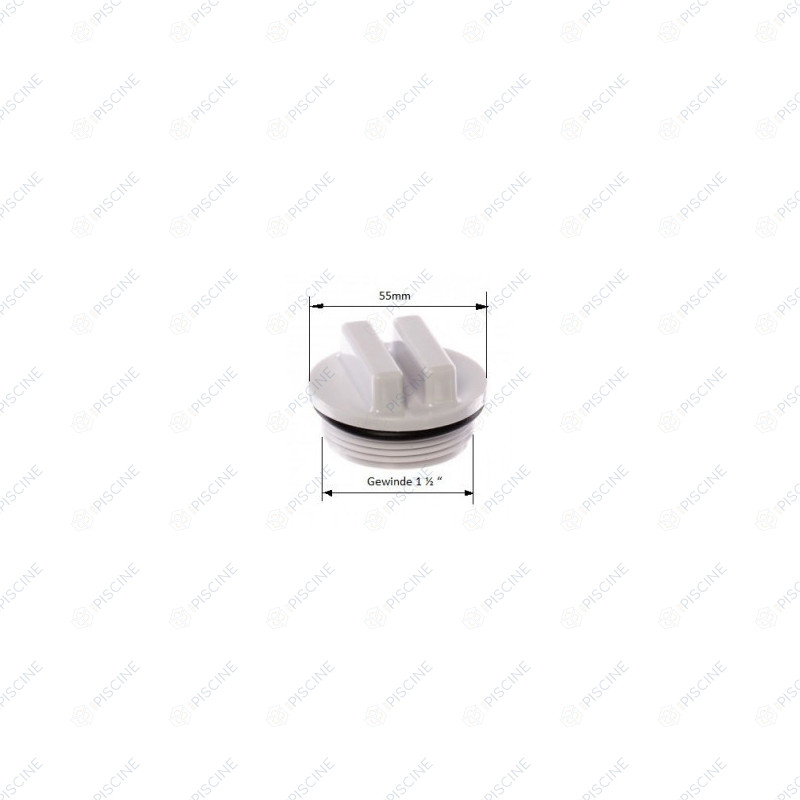 SP1022C - "BOUCHON DE VIDANGE 1\"1/2 FILTRE DE DE PRO GRID AVEC JOINT - FILETAGE L. 18 X D. 46 MM (HAYWARD)"