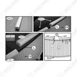 Profile Superieur 1,44 m pour acroche liner piscine hors sol GRE Profile Superieur 1,44 m pour acroche liner piscine hors sol GRE