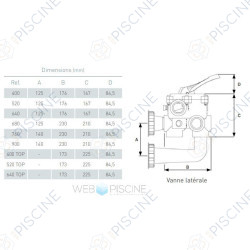 Variflo 1,5" multiport black valve référence SP0719SKR-LP Variflo 1,5" multiport black valve référence SP0719SKR-LP