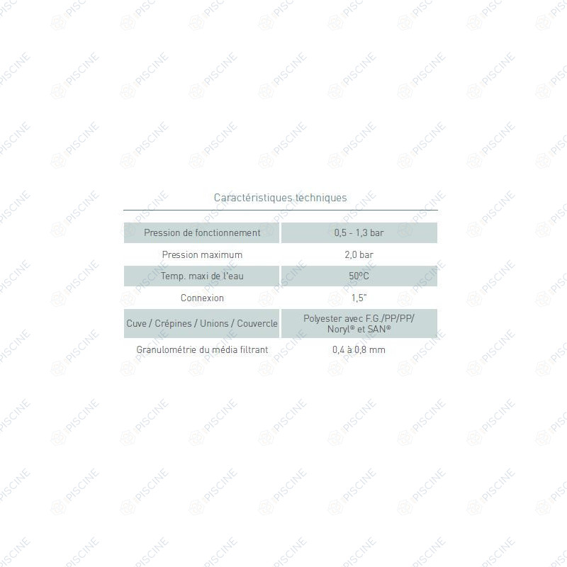 filtre Granada GT500 Top 9.5m3/h filtre Granada GT500 Top 9.5m3/h