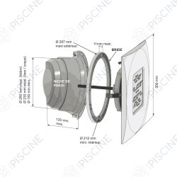 Projecteur 12 Leds blanches 3000 lumens Diamond Power sans niche et câble + kit adapt. universel (WELTICO) reference 65025LB30