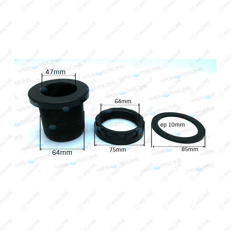 Traversée de Paroi 1"1/2 Filtre 3D / LSR 16/18/20/24 avec Ecrou - Avant 2004 (LACRON) reference 6013 Traversée de Paroi 1"1/2 Filtre 3D / LSR 16/18/20/24 avec Ecrou - Avant 2004 (LACRON) reference 6013