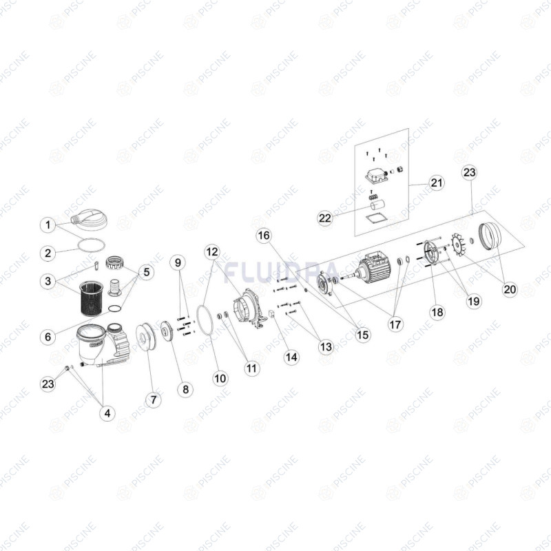 Couvercle de pompe Compact ( astralpool ) référence 4405010801 Couvercle de pompe Compact ( astralpool ) référence 4405010801