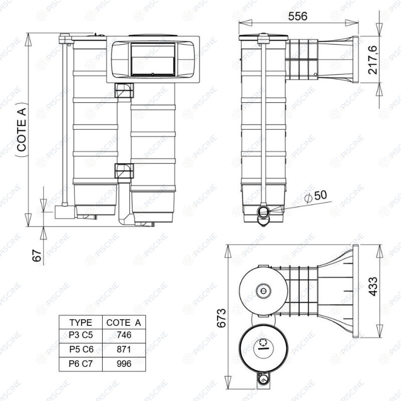 Twinfiltre A400 Elegance Liner P5/C6 (WELTICO) Twinfiltre Elegance Béton/Liner/Panneau
