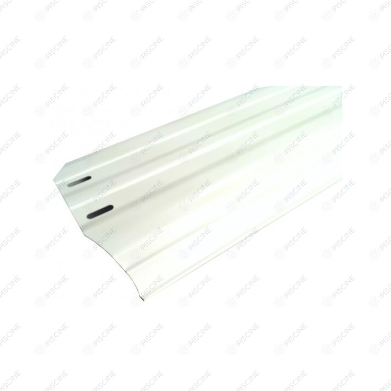 Margelle droite metallique blanche 150x705 référence PLY150705P
