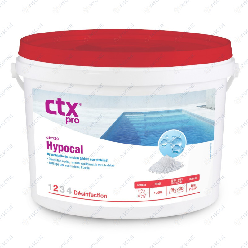 Hypochlorite de calcium 5KG ( hypocal granulé ou PCH granulé, selon arrivage)