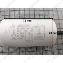 condensateur 20µf avec cable bipolaire 250mm