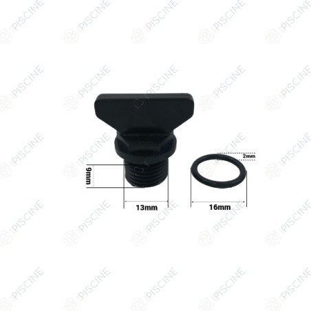 Raccord-bouchon drainage avec joint Vanne Side 6 voies 1"1/2