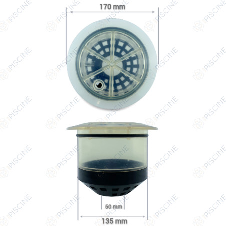Couvercle de Filtre SAB Azur Side + joint + purge + collier - (PENTAIR) reference R281001