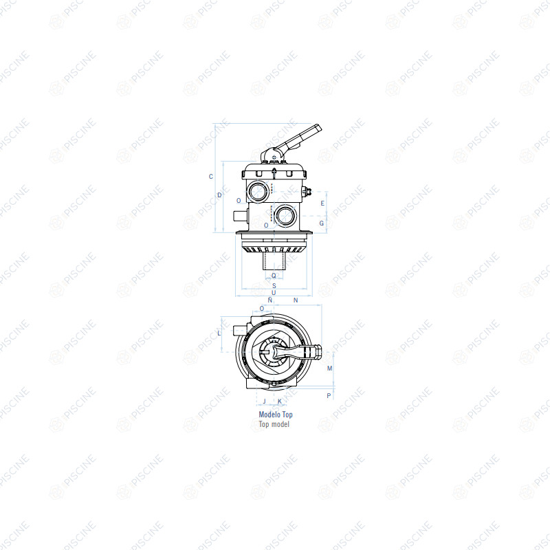 Vanne Top 1"1/2 pour filtre Aster, UVE (ASTRALPOOL) référence 31993 Vanne Top 1"1/2 pour filtre Aster, UVE (ASTRALPOOL) référence 31993