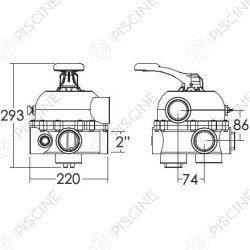 Vanne 2'' latéral MPV04 pour SMG750/ SMG900 (Noir) (EMAUX) Vanne 2'' latéral MPV04 pour SMG750/ SMG900 (Noir) (EMAUX)