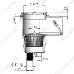 Skimmer 15Litres petite meurtrière liner metrique ASTRALPOOL