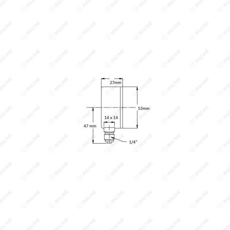 Manomètre standard 1/4 pour piscine réference MANOSTAND14 Manomètre standard 1/4 pour piscine réference MANOSTAND14