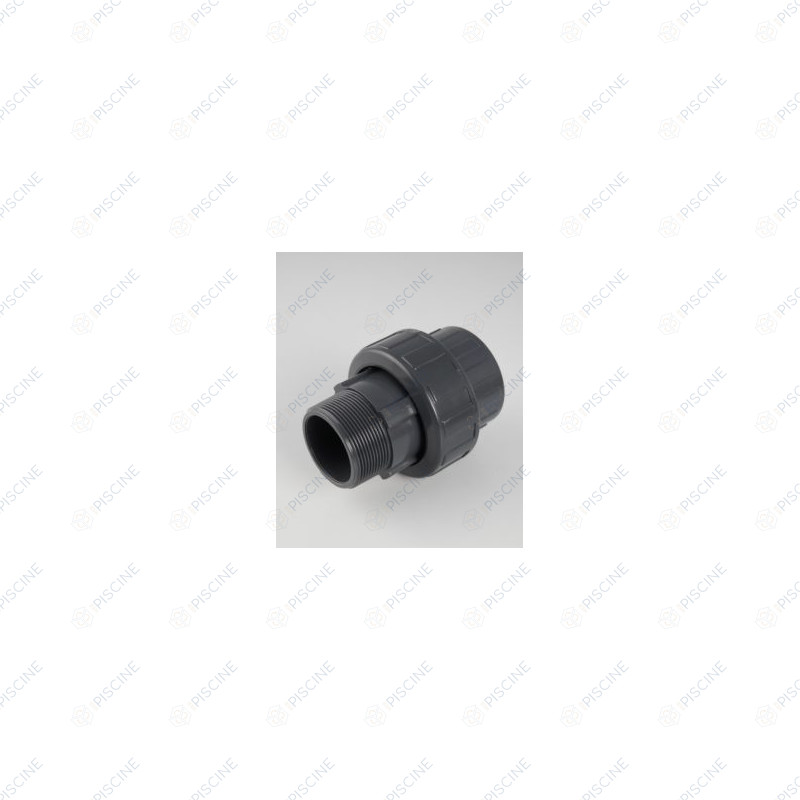 Raccord union 3 pièces à coller / M à visser  d.63x2"