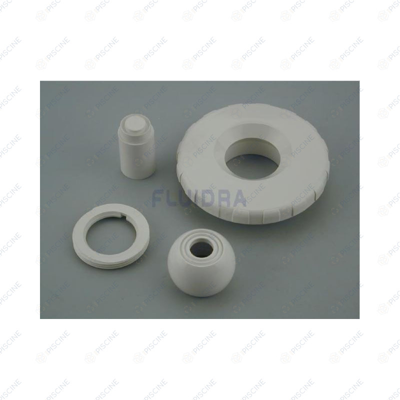 Enjoliveur de refoulement MultiFlow 98/33 mm 00338 + rotule + siège - Longueur de filetage 23 mm - BLANC (ASTRAL