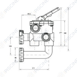 Vanne side multivoies 1 1/2'' Classic blanche avec raccords 06563 (ASTRAL) (ASTRALPOOL) Vanne side multivoies 1 1/2'' Classic blanche avec raccords 06563 (ASTRAL) (ASTRALPOOL)