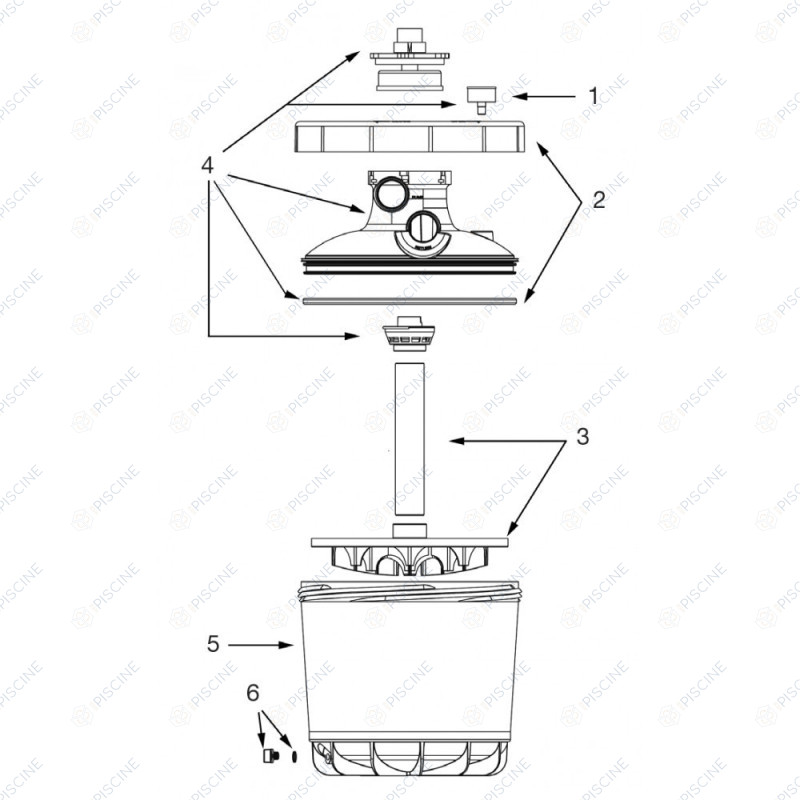 Couvercle complet pour filtre P-FI 400 référence 20900150