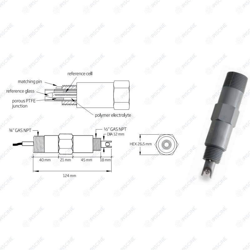 Sonde pH industriel référence HI1002/3
