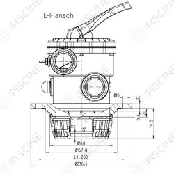 13.0051A - "VANNE TOP V6 1\"1/2 TM12-E BLANCHE À BOULONNER (X8) - REBORD COLLERETTE 34MM - ENTRAXES BOULONS 77-Ø203 MM (E