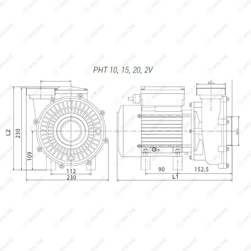 POMPE PHT-20 1.1kW Compatible bloc desjoyaux®