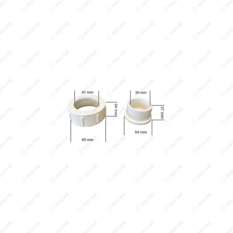 Raccord de connexion blanc avec écrou -PAC Bering (sans le joint ref 133020026) (ZEALUX ELECTRIC LIMITED) Raccord de connexion blanc avec écrou -PAC Bering (sans le joint ref 133020026) (ZEALUX ELECTRIC LIMITED)