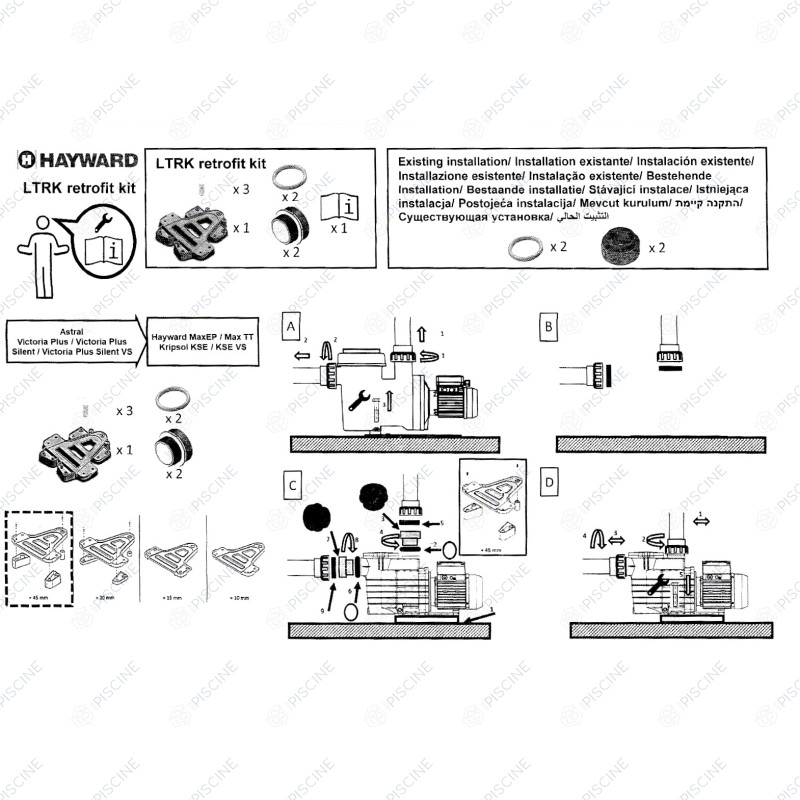 Kit rétrofit fileté pompe large référence LTRK Kit rétrofit fileté pompe large référence LTRK