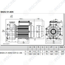 Pompe Badu 21-40/64HG (1) 0.75KW (Speck) - Réf. 2340.640.338
