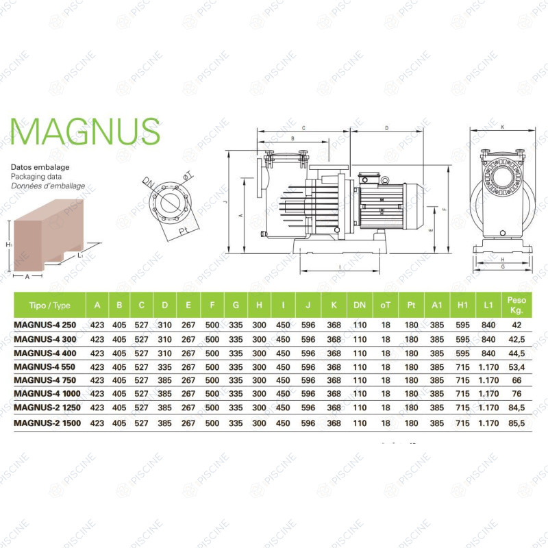 Pompe Magnus-4 550 5HP TRI SACI