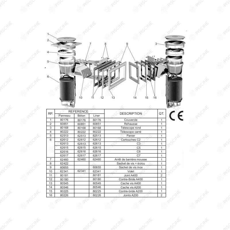 Skimfiltre A200 Classic Liner C6 (WELTICO) Skim-Filtre Classic A200 Liner/Panneau Skimfiltre A200 Classic Liner C6 (WELTICO) Skim-Filtre Classic A200 Liner/Panneau