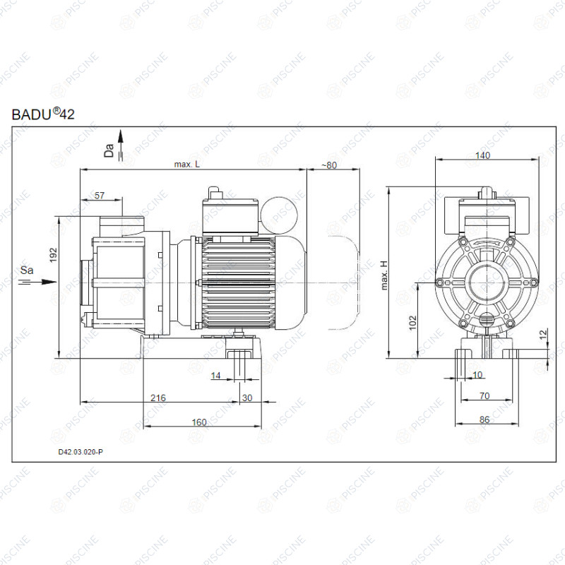 Pompe Badu 42/18 G 1.00 KW IP X5 (Speck)