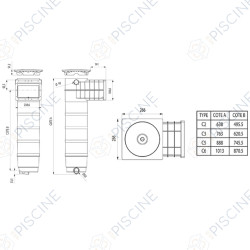 Skimfiltre design A200 C6 panneau liner