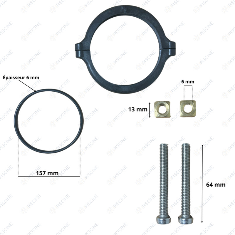 Collier + joint filtre cerland p-fi 400/500 piscine bois