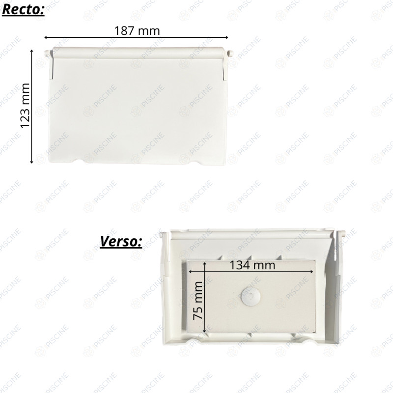 N'EXISTE PLUS - Volet de skimmer Prestige 17,5L PM/GM - Liner/Béton (ASTRAL) Référence 4402010501